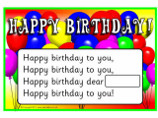  -               : "   " ("Happy Birthday to You")